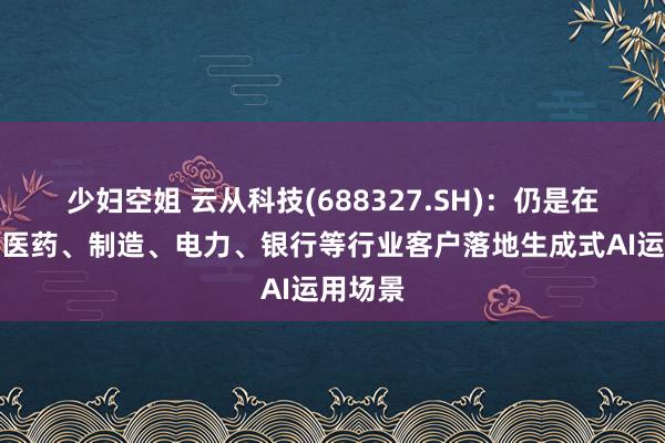 少妇空姐 云从科技(688327.SH)：仍是在口岸、医药、制造、电力、银行等行业客户落地生成式AI运用场景