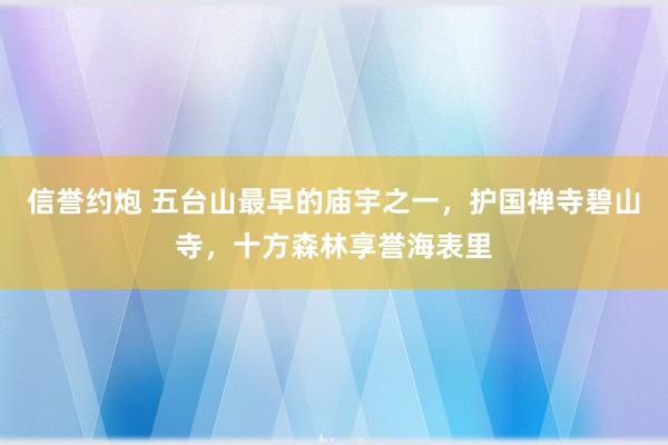 信誉约炮 五台山最早的庙宇之一，护国禅寺碧山寺，十方森林享誉海表里