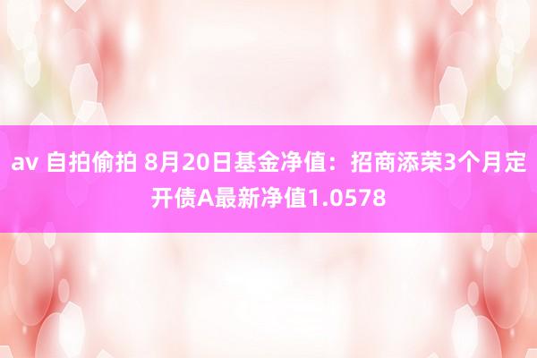 av 自拍偷拍 8月20日基金净值：招商添荣3个月定开债A最新净值1.0578