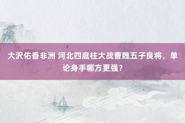 大沢佑香非洲 河北四庭柱大战曹魏五子良将，单论身手哪方更强？