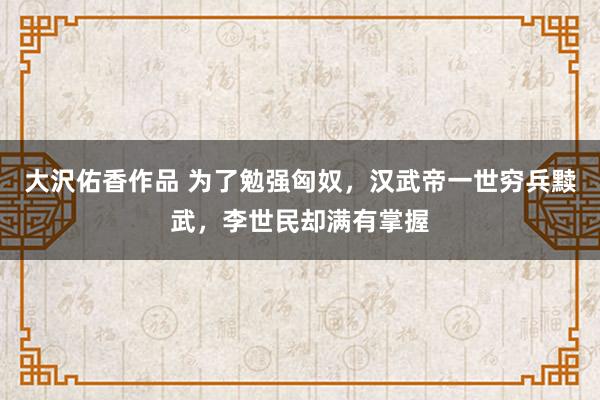 大沢佑香作品 为了勉强匈奴，汉武帝一世穷兵黩武，李世民却满有掌握