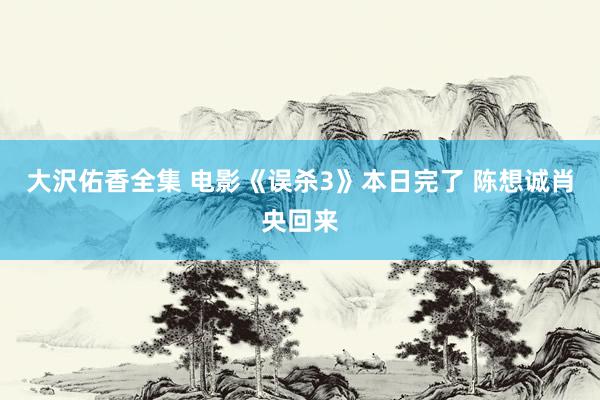 大沢佑香全集 电影《误杀3》本日完了 陈想诚肖央回来