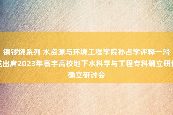 铜锣烧系列 水资源与环境工程学院孙占学评释一滑应邀出席2023年寰宇高校地下水科学与工程专科确立研讨会